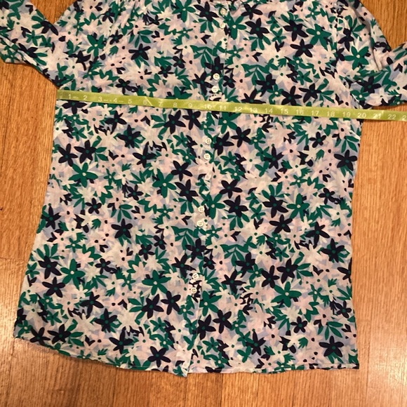 Talbots Blue and Green Cotton Top Size Medium - Picture 13 of 15